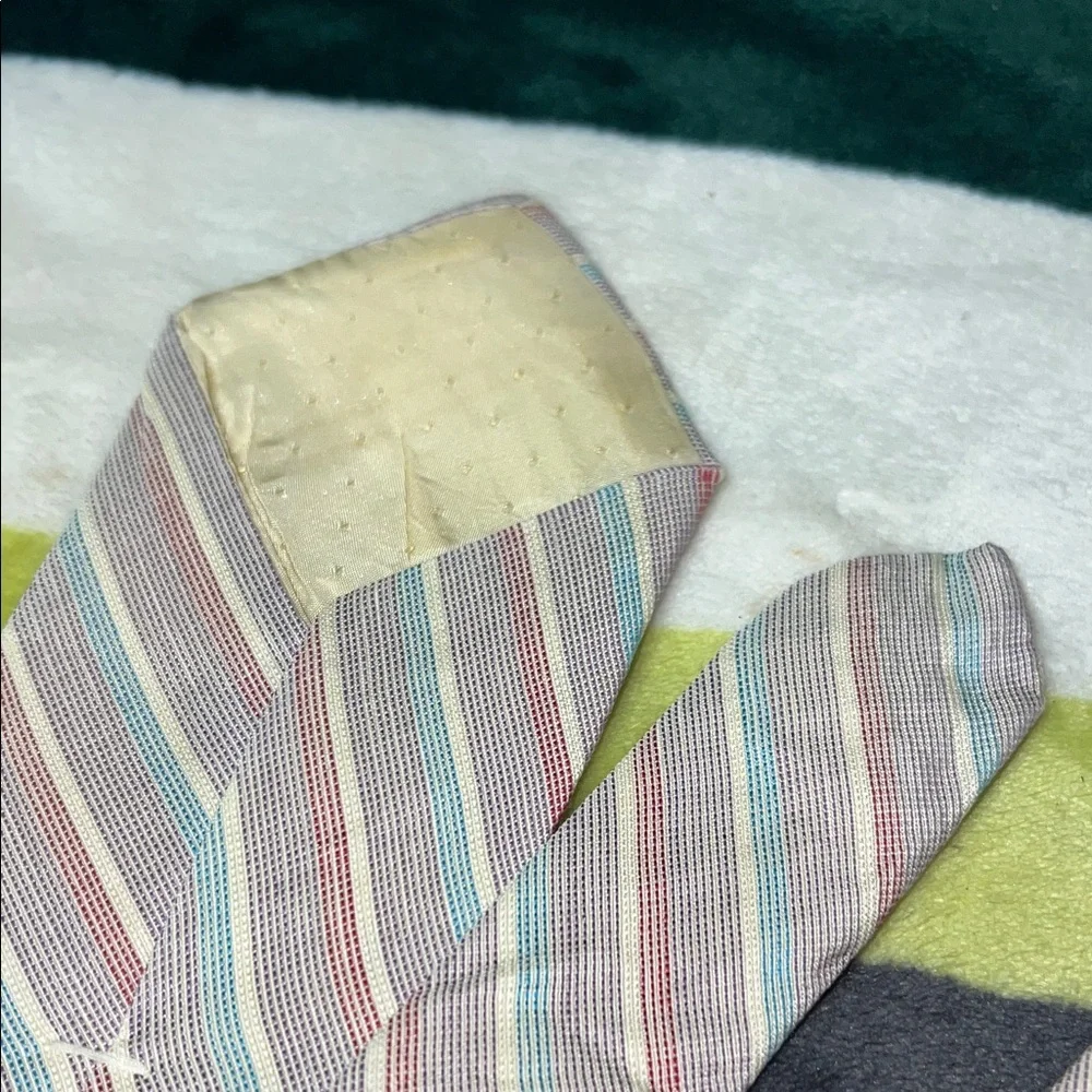 Vintage Mario Valentino Pastel Striped Men's Tie Set